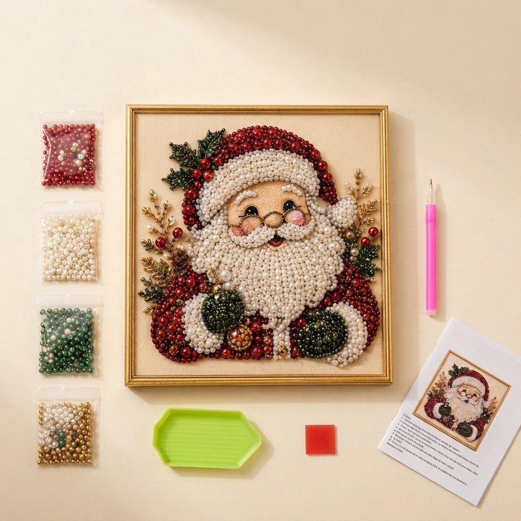 3D-Perlen-Bastelset Weihnachten – DIY Bild mit Rahmen