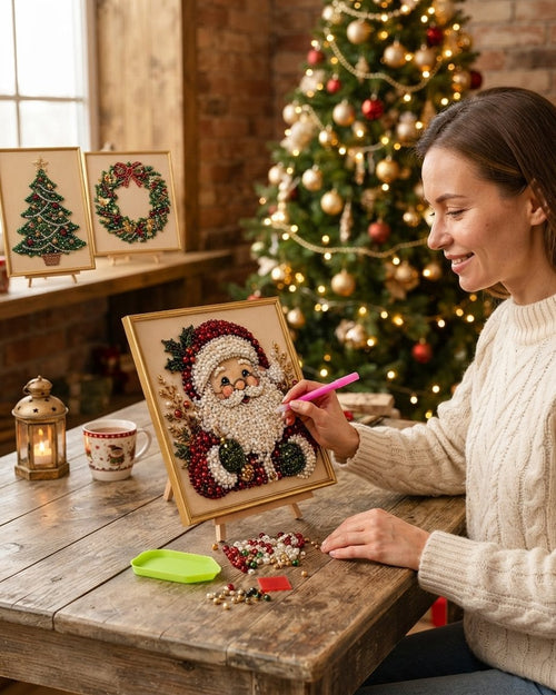 3D-Perlen-Bastelset Weihnachten – DIY Bild mit Rahmen