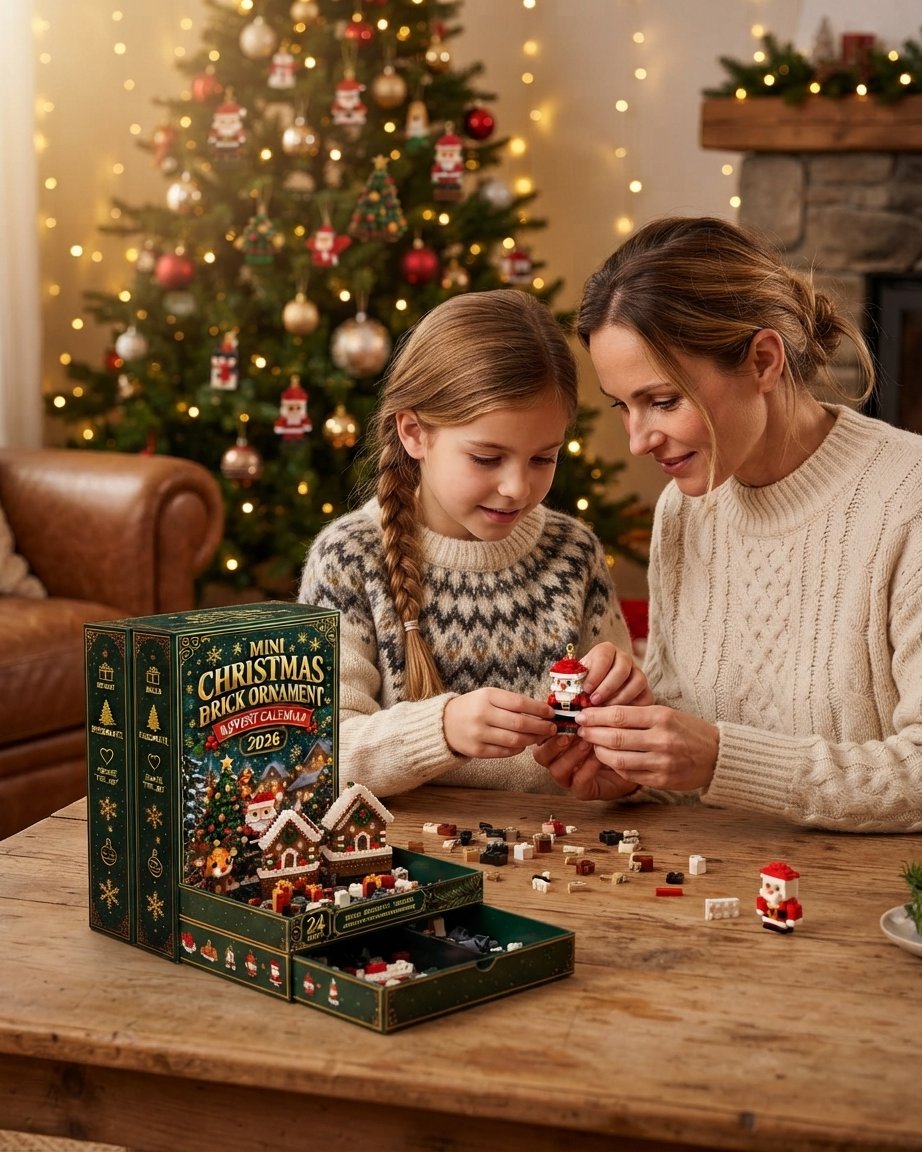 Weihnachts-Adventskalender mit 24 Mini-Bausets zum Aufhängen
