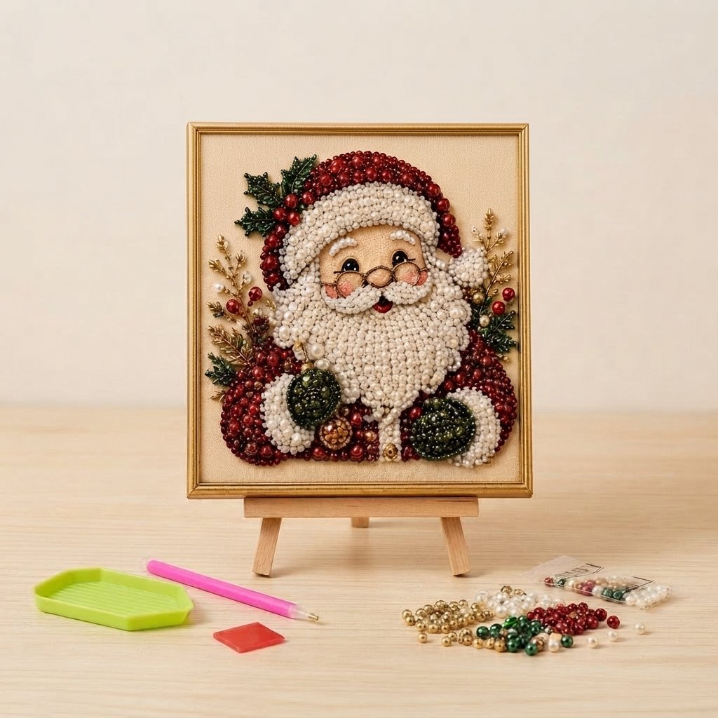 3D-Perlen-Bastelset Weihnachten – DIY Bild mit Rahmen — 🔥 Klassisches 5er-Pack (10 % sparen)