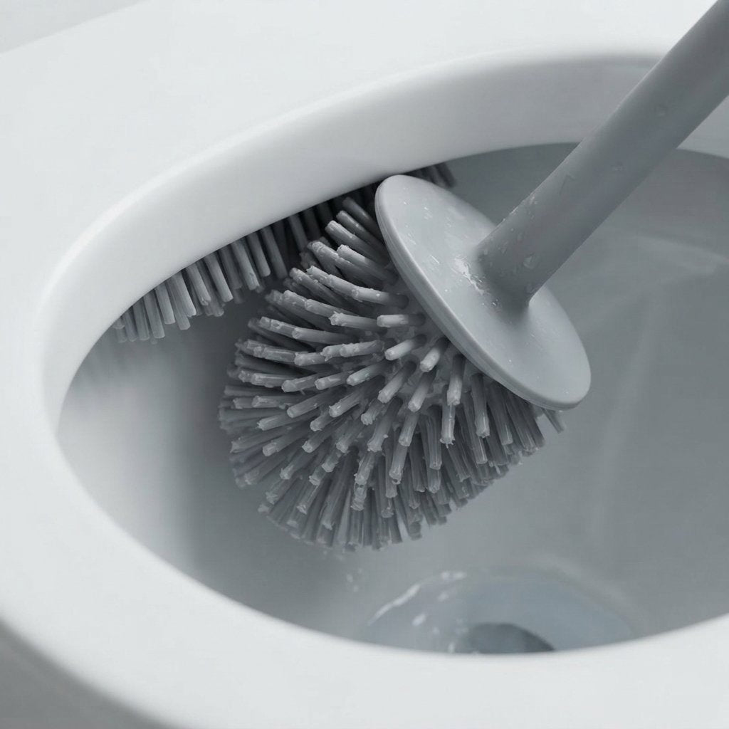 Silikon-Toilettenbürste mit Wandhalterung, weiß