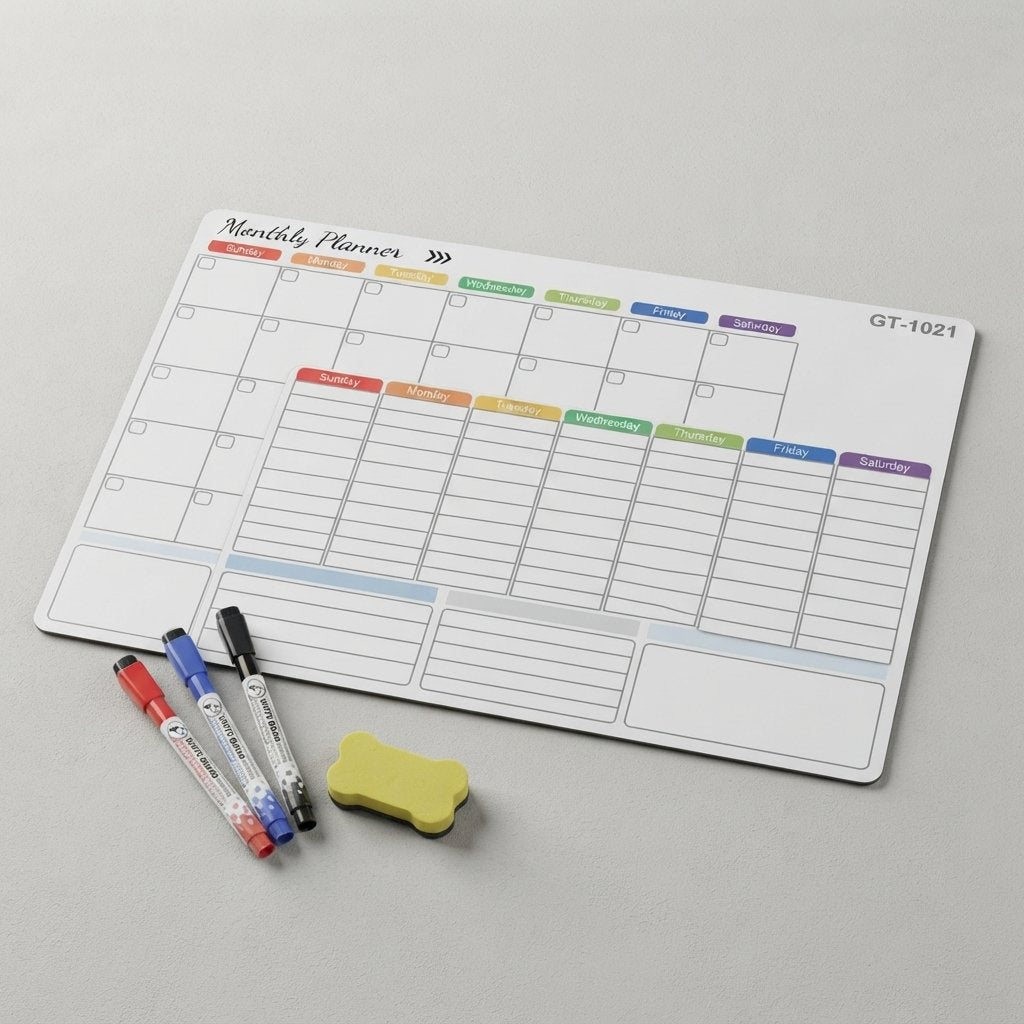 Magnetisches Whiteboard-Kalender-Set für den Kühlschrank — GT-1021