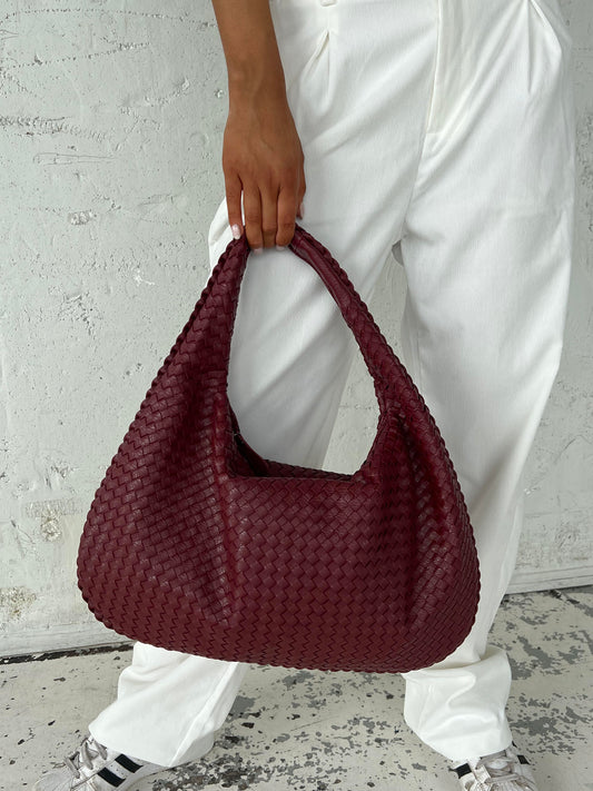 Valentina | Handcrafted Woven Red Tote Bag