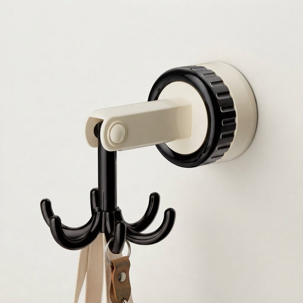 Drehbarer Klapp-Wandhaken, bohrerlos, bis 50 kg — Noir