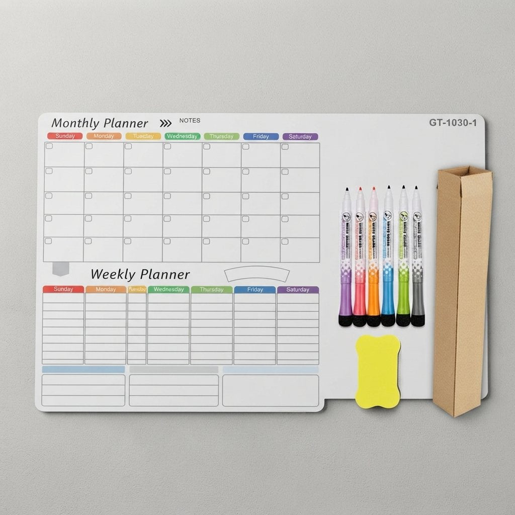 Magnetisches Whiteboard-Kalender-Set für den Kühlschrank — GT-1030-1