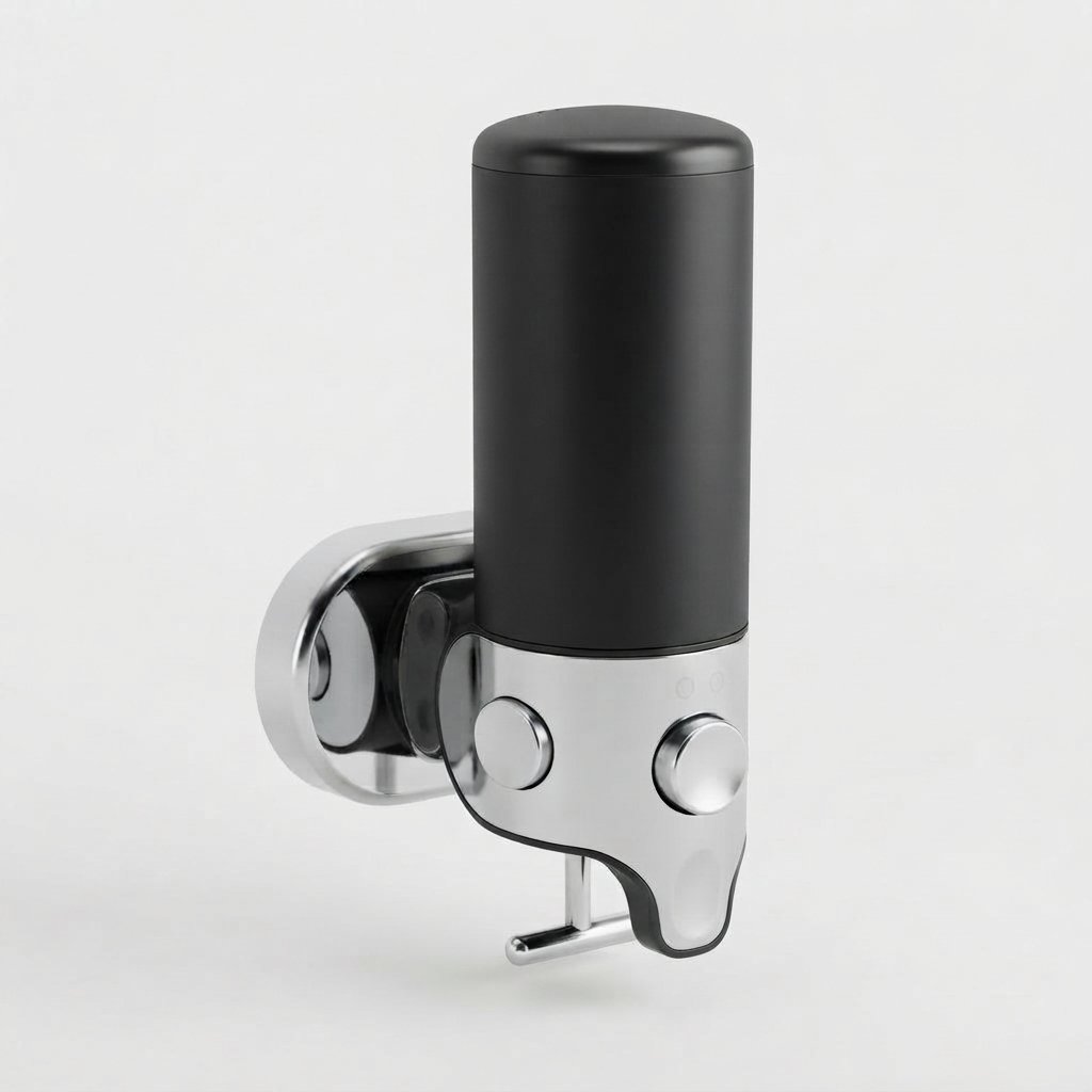 Wandseifenspender aus Edelstahl, 500 ml — Schwarz