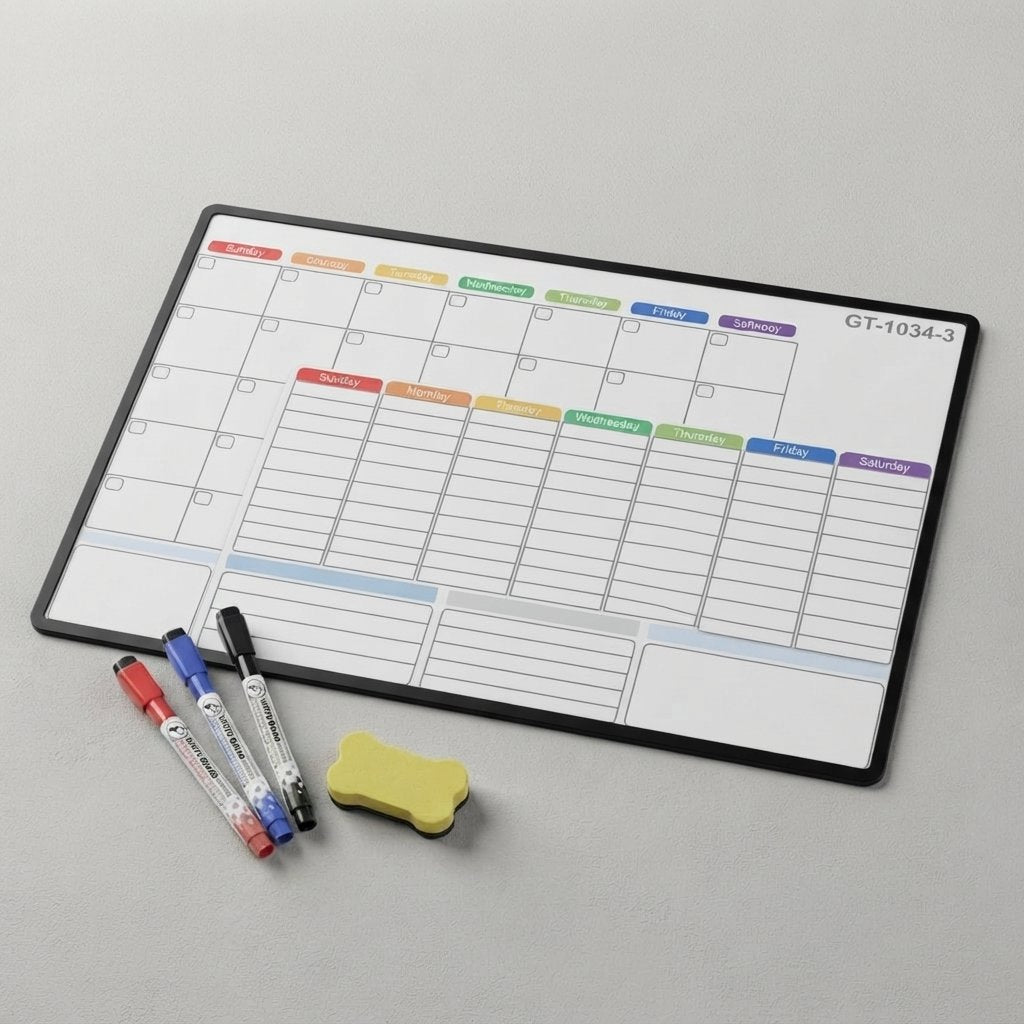 Magnetisches Whiteboard-Kalender-Set für den Kühlschrank — GT-1034-3