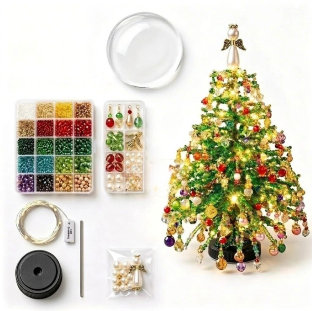 DIY Perlen-Weihnachtsbaum-Set mit Engel-Baumspitze