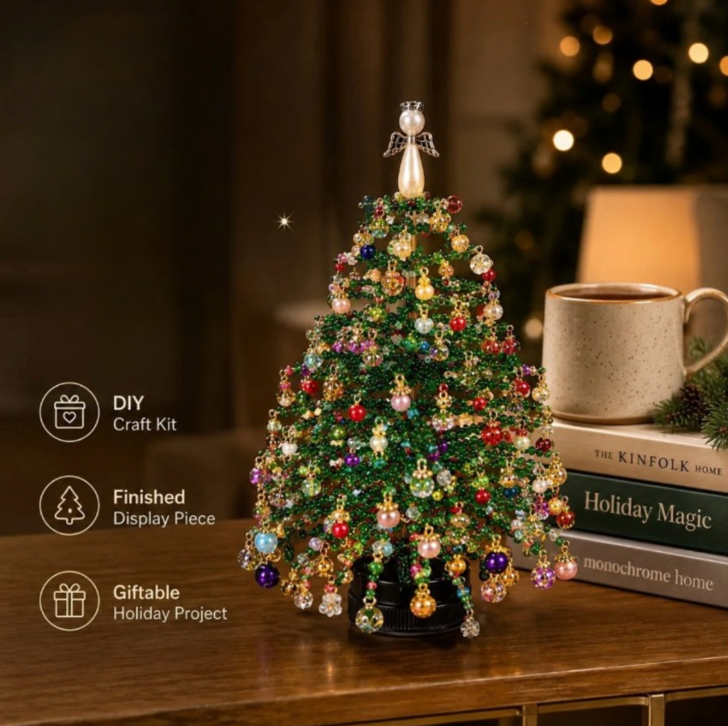 DIY Perlen-Weihnachtsbaum-Set mit Engel-Baumspitze