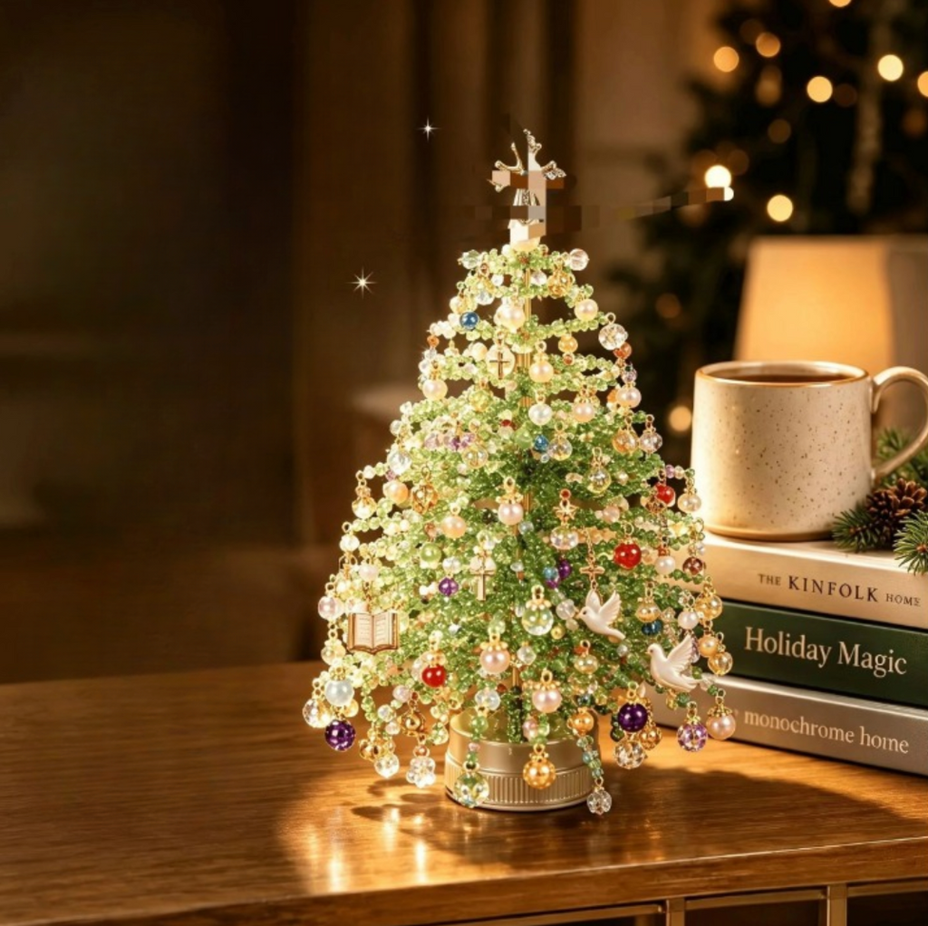 DIY Perlen-Weihnachtsbaum-Set mit Engel-Baumspitze