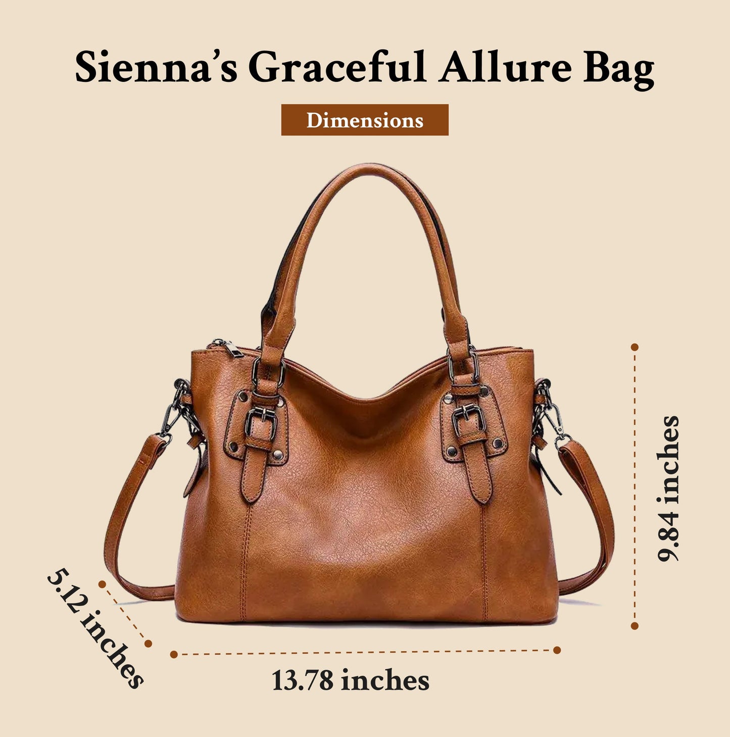 Sienna’s Graceful Allure | Elegant Leather Shoulder Bag