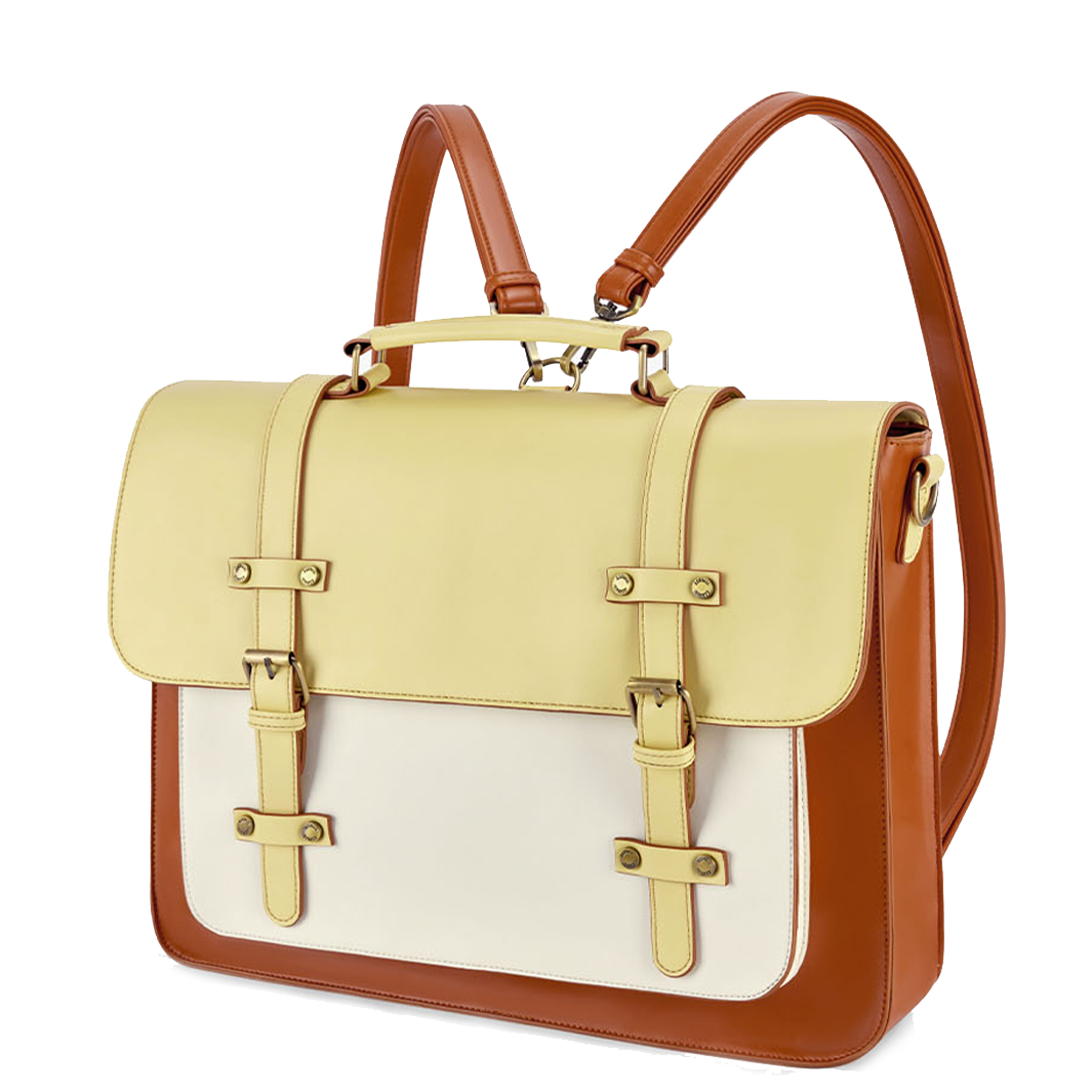 Chic Dual-Tone Satchel Backpack